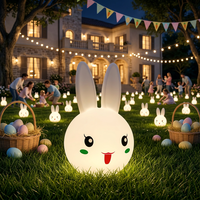 Décoration lumineuse LED en forme de lapin pour Halloween, Noël, Pâques, aménagement de pelouse, multicolore, télécommande