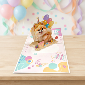 Carte de vœux 3D mignonne pour chien, artisanat vietnamien, meilleur prix, pour les amoureux des chiens, tendance, artisanat en papier fait main - Product Image 4