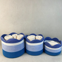 Panier en corde de coton tressée de haute qualité, écologique, personnalisable, avec poignée durable, design pliable, lavable, recyclable, rangement moderne
