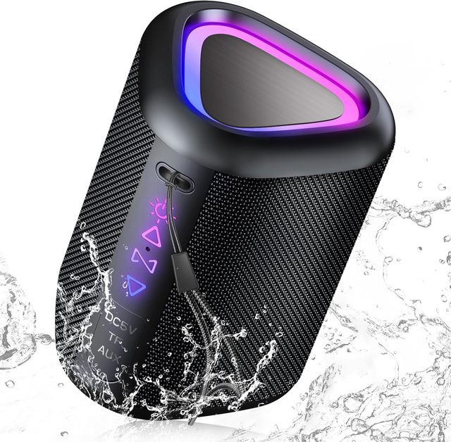 S1 Wireless Portable BT 5.3 Speaker Beach Essentials: IPX7 Waterproof for Outdoor/24H Playtime/TWS Pairing, Travel, Camping,Pool