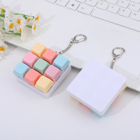 Bouton anti-stress créatif Macaron 9 touches, gadget fantaisie, porte-clés de décompression pour les doigts