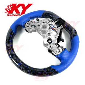 Volante Deportivo Personalizado de Cuero Azul con Fibra de Carbono Forjada y LED RPM para Hyundai Elantra N, I30N, I20N, Veloster N, Kona N, Accesorios para Auto - Product Image 4