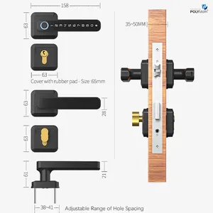 Fingerprint New Outdoor Waterproof IP66 Smart Lock Fingerprint With Wifi For Wood Door From Tuya TTLock App