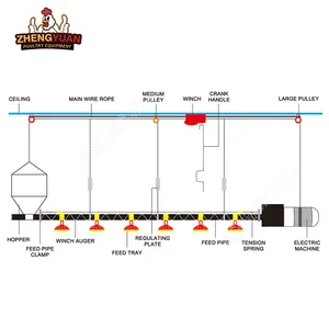 Groothandel Pluimveehouderij Kip Feeder Line Apparatuur Compleet Automatische Vleeskuikens Voer-En Drinklijnmachines