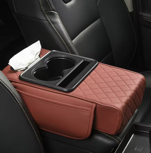 Tappetino per Bracciolo Auto, Cuscino in Memory Foam per Console Centrale, Porta Fazzoletti, Protezione in Pelle PU con Tasca Portaoggetti - Product Image 4