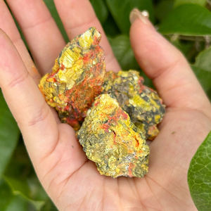 Großhandel Fanshi Natur kristall Cluster Realgar Erz poliert Orpiment Heilung Gelb Roh stein geschnitzt Feng Shui Home Decor Geschenk - Product Image 5