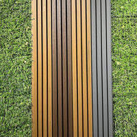Exterior Wpc Revestimiento de pared Grano de madera Techo/techo Interior Wpc Madera Compuesto Fachada Listón Wpc Panel de pared