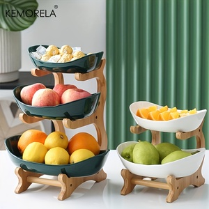 Plato de Frutas de 2/3 Niveles, Plato de Plástico para Aperitivos para Sala de Estar, Cesta Moderna para Frutos Secos, Plato para Dulces, Soporte para Pastel, Tazón para Ensalada - Product Image 1