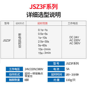 Relé de Retardo de Apagado Chint JSZ3F, Retardo de Desconexión de Energía, Controlador de CA 220 V, CA/CC 24 V con ST3PF - Product Image 1