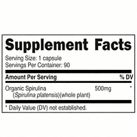 Capsules de spiruline emballées en sachet OEM/ODM, complément alimentaire quotidien portable, usine source, étiquette privée personnalisée