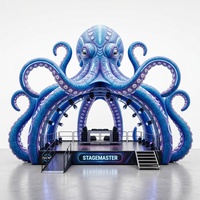 Meilleur prix pour une scène de DJ géante gonflable en forme de pieuvre avec éclairage LED, décorations de scène gonflables OEM