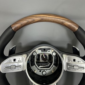 Volante de madera personalizado y ensamblado a medida para <span class=keywords><strong>Mercedes</strong></span> Benz GLC 43 <span class=keywords><strong>GLS</strong></span> <span class=keywords><strong>600</strong></span> GLE 43 GLE53 GLE 63 - Product Image 4