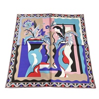 Foulard carré 100 % soie de mûrier pour femme 65x65cm, foulard imprimé en twill, bandana en soie personnalisé avec logo, vente en gros