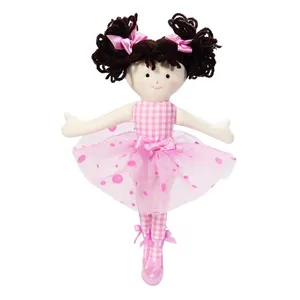 2024 üretici peluş bebek yumuşak oyuncak pamuk ipliği saç özel elbise dolması Rag Doll