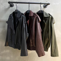 Veste en cuir véritable pour femme, style bomber, en peau de mouton, entièrement noire, avec fermeture éclair, douce, de luxe, tendance, pour l'automne, vente en gros personnalisée