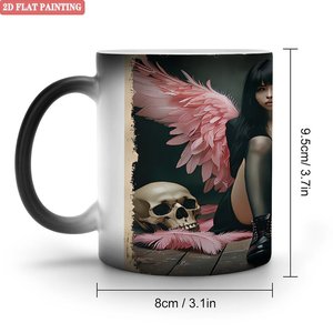 Magic <b>Cup</b> 11oz Frosted Black <b>Ceramic</b> Heat Sensitive Color Changing Kitchen Mug - Product Image 1