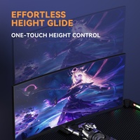 Support de moniteur en aluminium pour bureau, bras articulé à ressort à gaz, pour écran d'ordinateur de 17 à 36 pouces, rotation à 360 degrés, fabriqué en usine