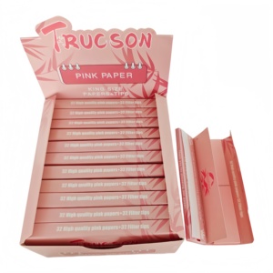 Papel de Liar TRUCSON Rosa, Tamaño King Size, 32 Hojas con Filtros, Fibra Vegetal Natural, Combustión Lenta, Sin Cloro, Sin Colorantes - Product Image 4