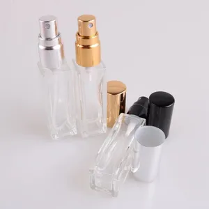 3 мл 5 мл 10 мл 30 мл мини прозрачная квадратная стеклянная бутылка для парфюмерного масла с алюминиевым распылителем