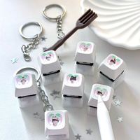 Custom Switch Keyboard Keycaps Diy Fidget Button Keychain Blank Cute Anime Printed Logo Keycaps Mechanical Keyboard Cap Keychain