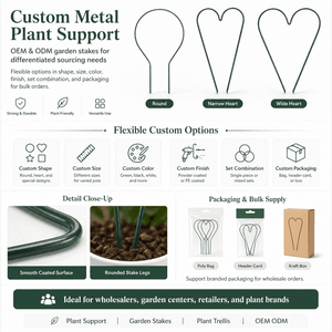 Supports <span class=keywords><strong>de</strong></span> plantes en métal personnalisés, forme ronde en cœur, treillis pour plantes grimpantes en pot, vente en gros pour plantes grimpantes - Product Image 4