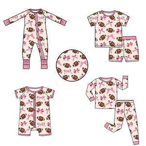 Groothandel Baby Rompertjes Fabriek Op Maat Bedrukte Bamboe Babykleding Casual Pyjama Sets Baby & Peuter Boetiek Baby Outfit Set - Product Image 4