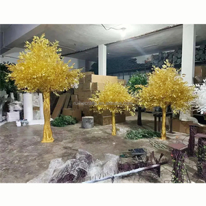 Fournisseur de plantes décoratives, taille personnalisée, grand arbre artificiel en or, ficus pour la décoration intérieure et extérieure des centres commerciaux - Product Image 3
