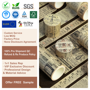 Juego de rollos de cinta washi de una sola cara, surtidos y personalizados, con hasta 20m de longitud, para inventario central de vendedores - Product Image 1