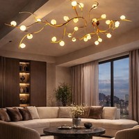 Luminaires Sculpturaux LED Personnalisés en Cuivre Doré à Hauteur Réglable avec Abat-jour en Cristal 3000K pour Halls d'Hôtels et Centres de Ventes