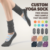 Chaussettes de yoga et de Pilates à cinq doigts en coton peigné anti-boulochage pour femmes, vente en gros