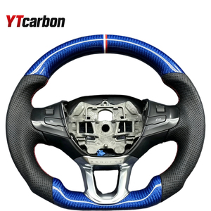 Volant en fibre de carbone bleue de haute qualité YTcarbon avec affichage LED, modifié pour Peugeot <span class=keywords><strong>208</strong></span> 2012-2019A, pièces automobiles modifiées - Product Image 1