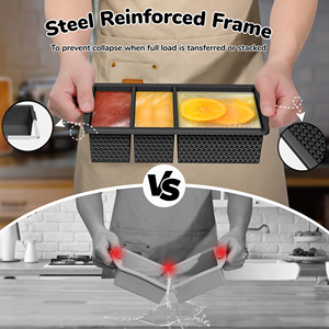 Molde de silicona cuadrado personalizado y duradero para bandeja de hielo, apto para microondas, de 1 a 2 tazas, seguro para congelador, de grado alimenticio, ecológico, para almacenamiento de helado para bebés - Product Image 3