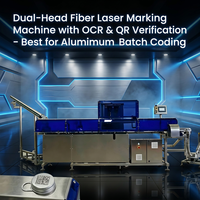 Mesin Penanda Laser Serat (terbaik untuk Tutup Aluminium) & Mesin Inspeksi Laser Serat Dua Kepala dengan Verifikasi OCR/QR