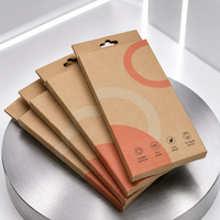 Boîte en carton ondulé personnalisée avec languette de suspension, écologique, recyclable, emballage portable pour téléphone portable, appareil photo, coque de téléphone, écran