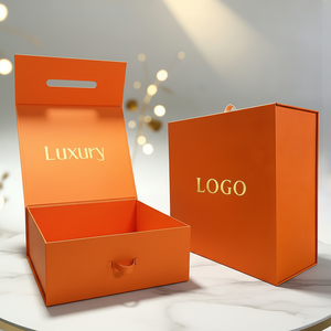 Kotak Hadiah Magnetik Lipat Kaku Kustom, Kotak Kado Mewah Hitam Besar dari Karton Lipat dengan Pegangan dan Tutup Magnetik - Product Image 3