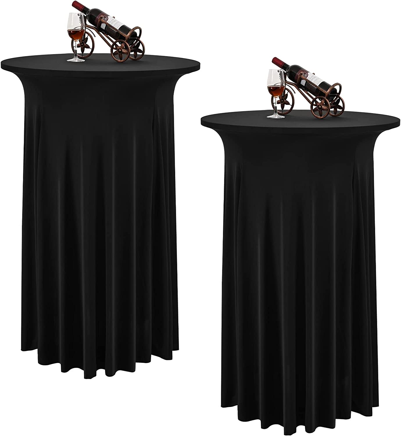 КРУГЛАЯ ЮБКА для коктейльного стола 32x43 дюйма, украшение для дня рождения, барной вечеринки, высокая крышка, эластичная скатерть из спандекса
