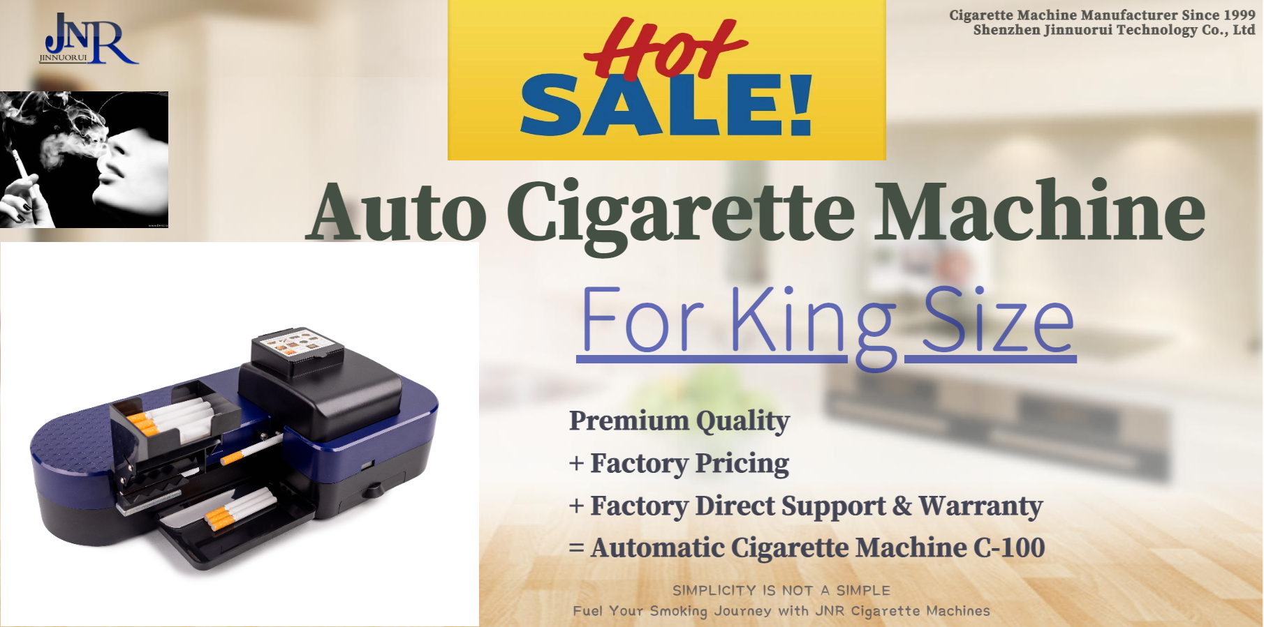 JNR Factory Direct Wholesale Automatic Cigarette Injector Machine for Ultra  Slim 6.5mm and King Size Tubes Optional