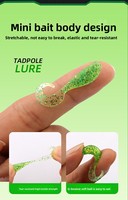 Appât artificiel souple bionique en PVC de 0,75 g, 35 mm, à queue de têtard et queue bouclée, pour la pêche au bar en eau salée sans hameçons