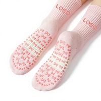Chaussettes de sport personnalisées de qualité supérieure avec logo, antidérapantes, pour yoga, pilates, chaussettes personnalisées pour femmes, mignonnes, à pois colorés
