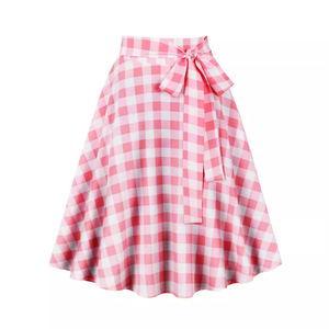 Falda Midi acampanada con estampado floral elegante para mujer de talla grande, diseño largo informal Vintage de cintura alta para moda de otoño - Product Image 3