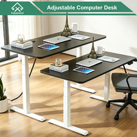 Cadre de bureau debout à double moteur en acier SPCC pour table d'ordinateur électrique réglable