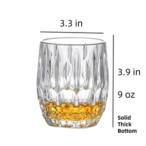 Vasos de <span class=keywords><strong>Whisky</strong></span> de Vidrio en Forma de Diamante de 9oz, Vasos para Bourbon y Vodka, Regalo Ideal para Hombres y Mujeres - Product Image 4