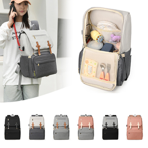 Tas popok multifungsi, tas ransel Laptop kapasitas besar dengan bantalan udara dekompresi dan Port USB - Product Image 2