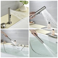 Robinet de baignoire cascade en laiton poli avec mitigeur eau chaude et froide à débit élevé, ensemble de douche pluie monocommande pour usage hôtelier