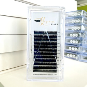 Bandejas de Pestañas al por Mayor, Extensiones de Pestañas con Curvatura C, CC, <span class=keywords><strong>D</strong></span>, DD, <span class=keywords><strong>L</strong></span>, M, <span class=keywords><strong>U</strong></span>, Marca Privada, Color Negro Mate Oscuro, Caja Deslizante para Pestañas - Product Image 3