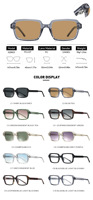 Lunettes de soleil tendance 2026, monture carrée rétro, protection UV, en acétate CP, lunettes de soleil haut de gamme