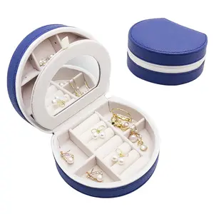 चाँद आकार उच्च गुणवत्ता पु गहने बॉक्स फैक्टरी बिक्री विभिन्न सफेद गहने बॉक्स पु चमड़े थोक गहने बक्से