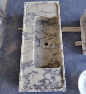 Lavabo mural <span class=keywords><strong>en</strong></span> marbre Calacatta Viola de luxe turc, <span class=keywords><strong>grande</strong></span> <span class=keywords><strong>vasque</strong></span> <span class=keywords><strong>en</strong></span> <span class=keywords><strong>pierre</strong></span> naturelle pour salle de bain - Product Image 3