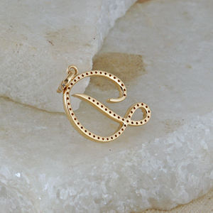 Colgante de oro amarillo de 14K con diamantes pavé, regalo de Año Nuevo de Navidad, inicial D, venta al por mayor - Product Image 6