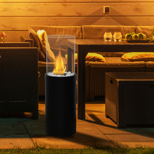 31.5 "H caminetto esterno esterno in metallo nero camino rotondo Hotel corridoio decorativo <span class=keywords><strong>bioetanolo</strong></span> riscaldatore - Product Image 1